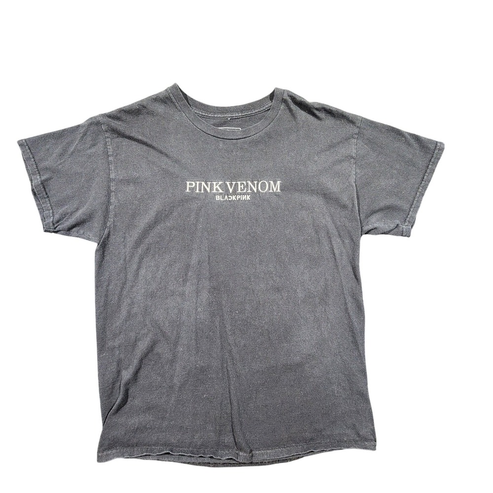 BLACKPINK Pink Venom T Shirt Large K-Pop 2022 Born Pink Tour Graphic Tee Black